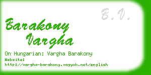 barakony vargha business card